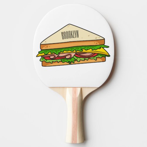 Sandwich cartoon illustration ping pong paddle