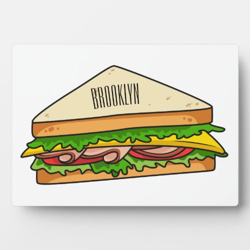 Sandwich cartoon illustration plaque