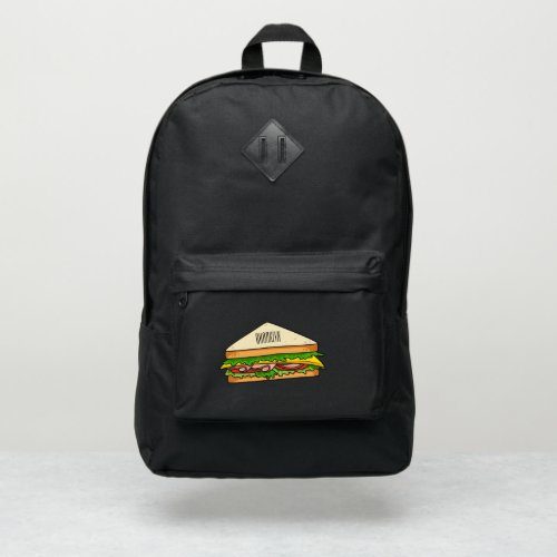 Sandwich cartoon illustration port authority backpack