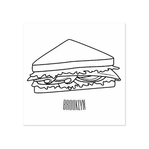 Sandwich cartoon illustration rubber stamp