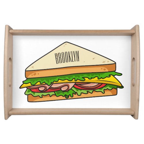 Sandwich cartoon illustration serving tray