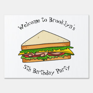 Sandwich cartoon illustration sign