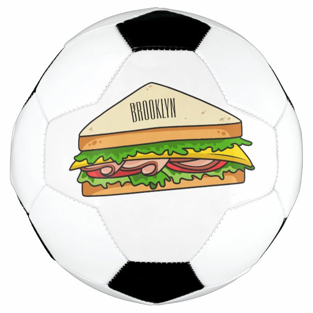 Sandwich cartoon illustration  soccer ball (Front)