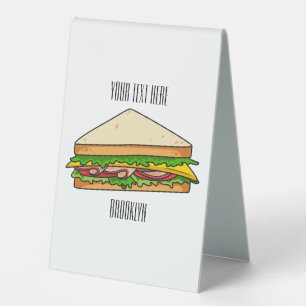 Sandwich cartoon illustration table tent