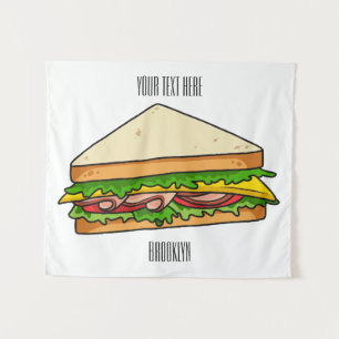 Sandwich cartoon illustration  tapestry