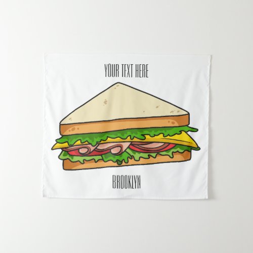 Sandwich cartoon illustration  tapestry