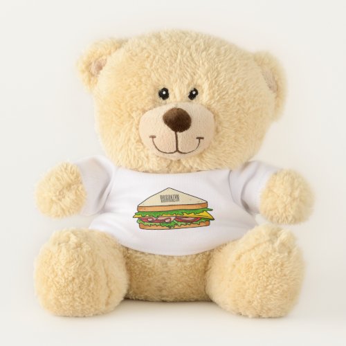 Sandwich cartoon illustration teddy bear