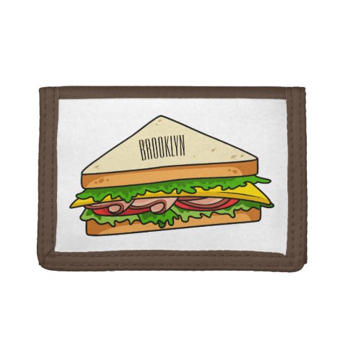 Sandwich cartoon illustration trifold wallet