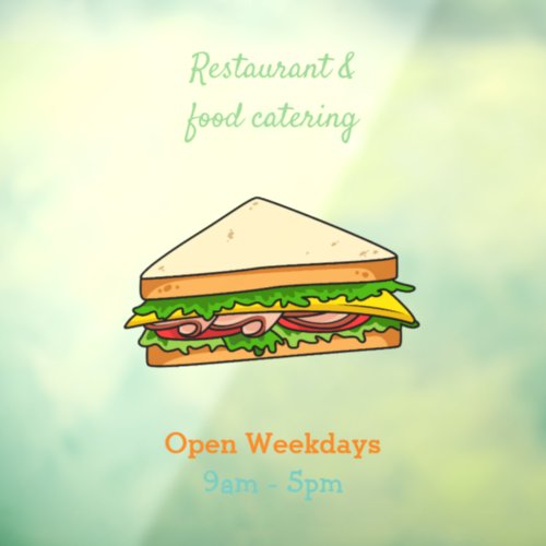 Sandwich cartoon illustration window cling