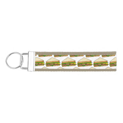 Sandwich cartoon illustration wrist keychain