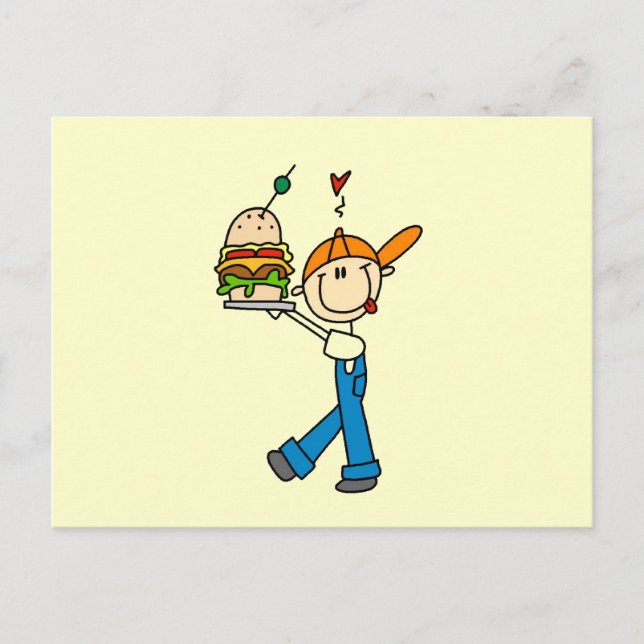 Sandwich Connoisseur Stick Figure Postcard (Front)