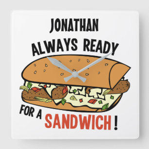 Sandwich custom name wall clock
