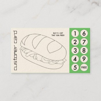 Sandwich Cut Out Punch Cards by asyrum at Zazzle