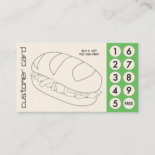 sandwich cut out punch cards