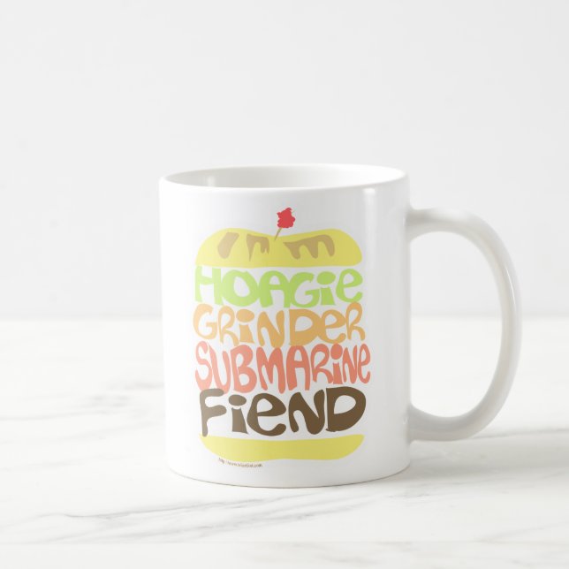 Sandwich Fiend Fun Sub Sayings Lettered Coffee Coffee Mug (Right)