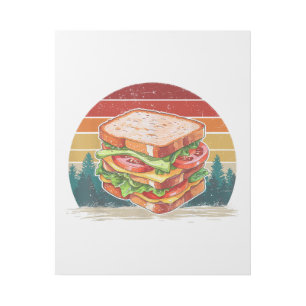 Sandwich Food Vintage Style Distressed Retro Sandw Gallery Wrap