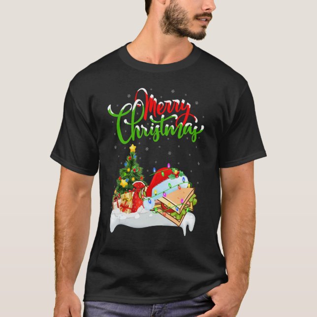 Sandwich Food   Xmas Decoration Santa Sandwich Chr T-Shirt (Front)