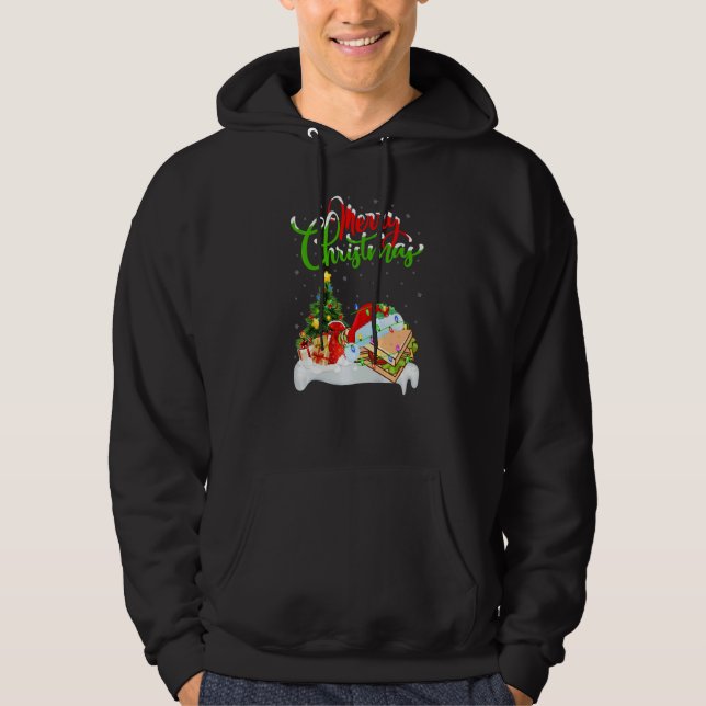 Sandwich Food  Xmas Decoration Santa Sandwich Chri Hoodie (Front)