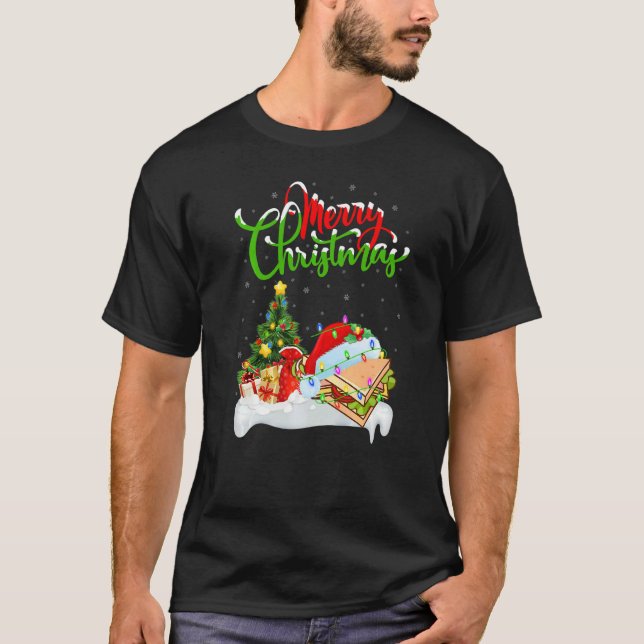 Sandwich Food  Xmas Decoration Santa Sandwich Chri T-Shirt (Front)