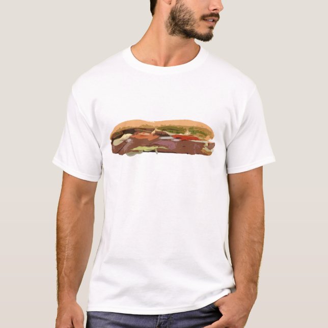 Sandwich Hoagie Baguette Food Meat Subway Sub T-Shirt (Front)