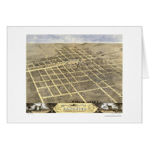 Sandwich, IL Panoramic Map - 1869 Cards