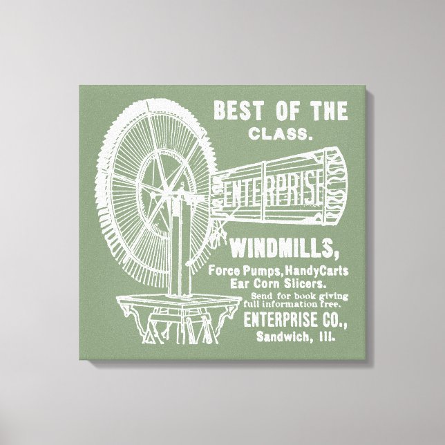 SANDWICH ILLINOIS 1889 ENTERPRISE WINDMILL CO. CANVAS PRINT (Front)