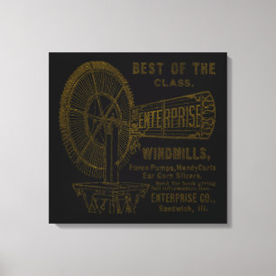 SANDWICH ILLINOIS 1889 ENTERPRISE WINDMILL CO. CANVAS PRINT