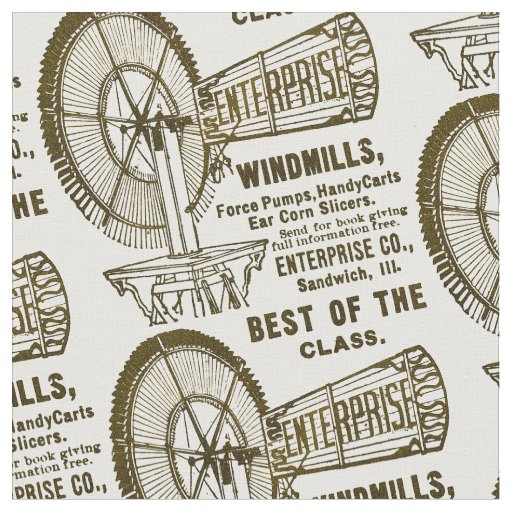 SANDWICH ILLINOIS 1889 ENTERPRISE WINDMILL CO. FABRIC