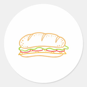 Sandwich Lining Classic Round Sticker