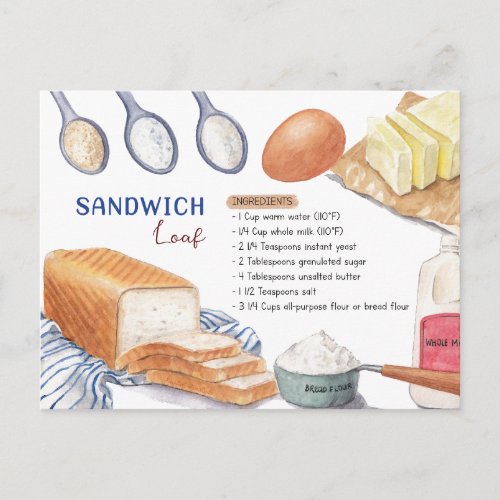 Sandwich Loaf Recipe Postcard