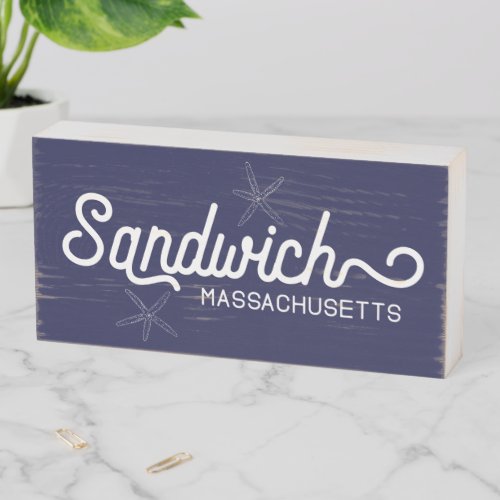 Sandwich Massachusetts Coastal Wood Box Sign