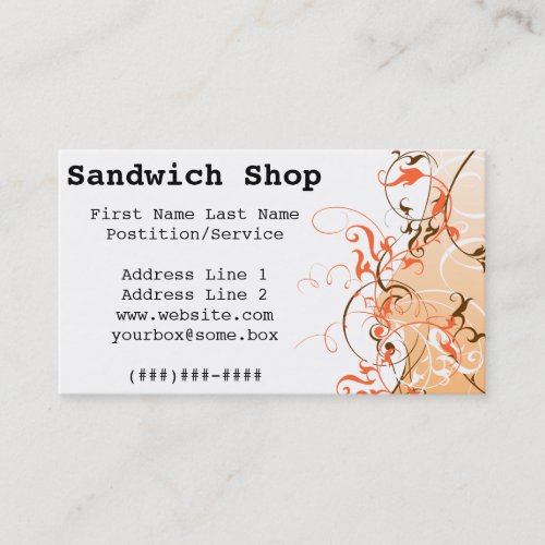 Sandwich Shop Business Card