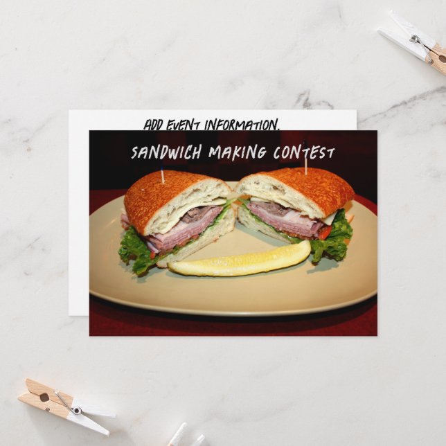 Sandwich Smile Invitation (Front/Back In Situ)