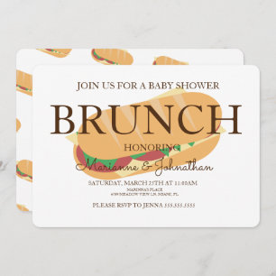 Sandwich Sub Brunch Baby Shower Invitation