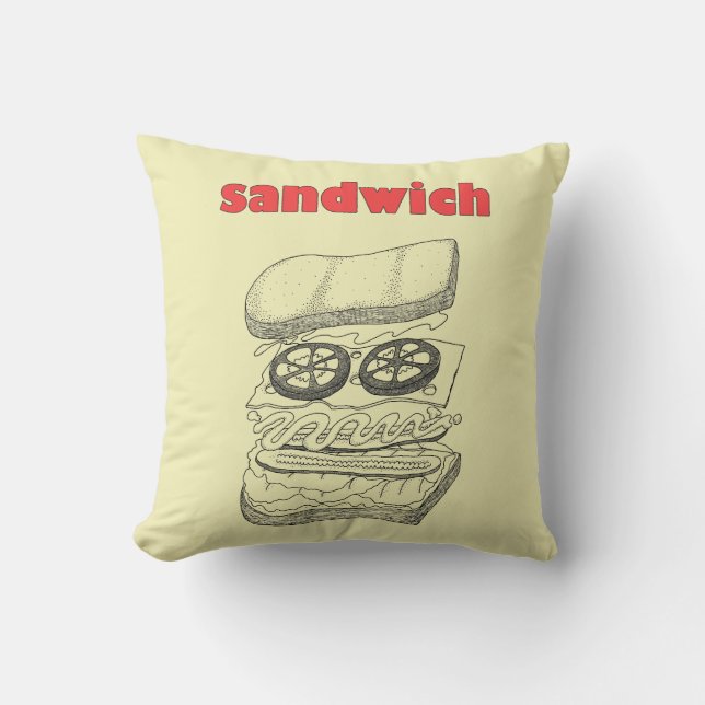 Sandwich Throw Pillow (Front)