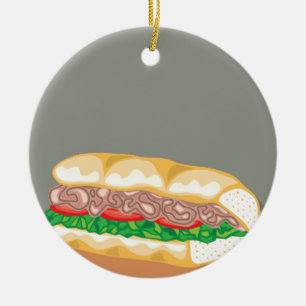 Sandwich Vector Ceramic Ornament