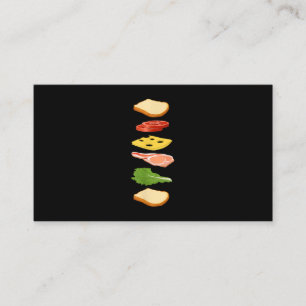 Sandwich With Bread Cheese & Ham Foodie Food Business Card