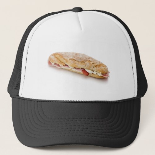 sandwich with ham and cheese trucker hat