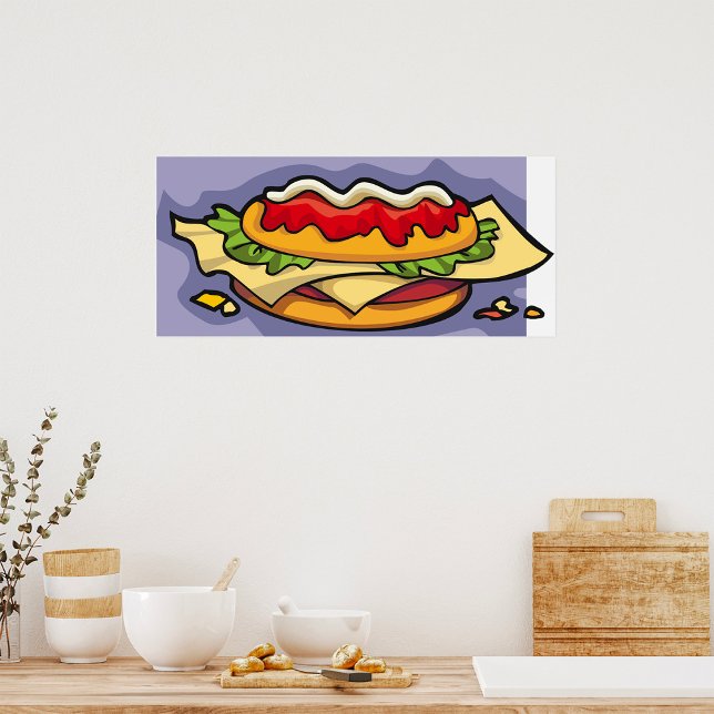 Sandwich with Lettuce Cheese and Sauce Poster (Creator Uploaded)