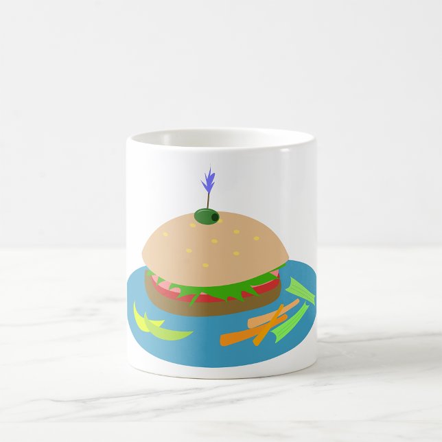 Sandwich with Veggie Sides Fun Food  Coffee Mug (Creator Uploaded)