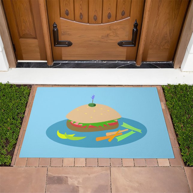 Sandwich with Veggie Sides Fun Food  Doormat (Creator Uploaded)