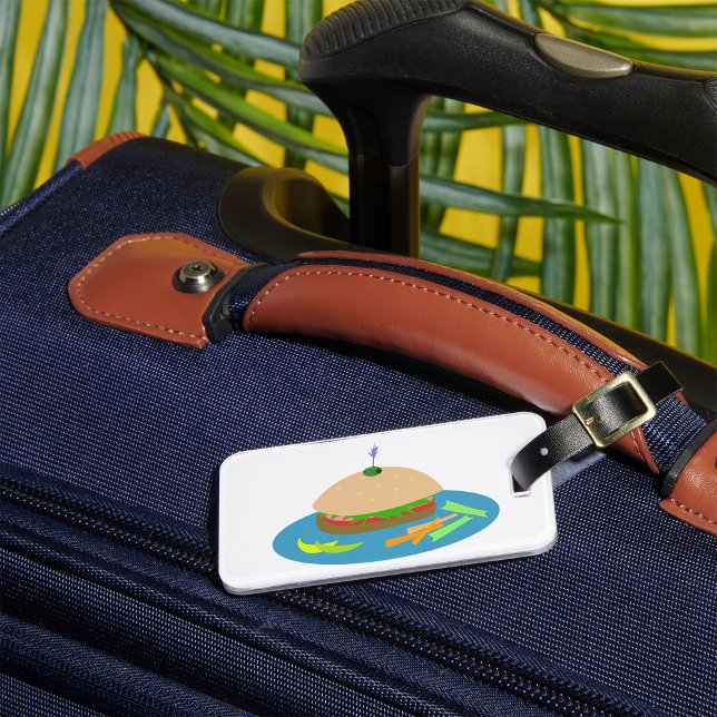 Sandwich with Veggie Sides Fun Food  Luggage Tag (Creator Uploaded)