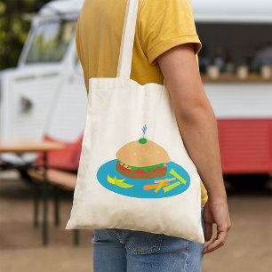 Sandwich with Veggie Sides Fun Food Tote Bag