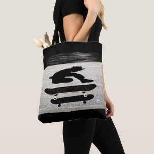 sandwiched skateboard tote bag