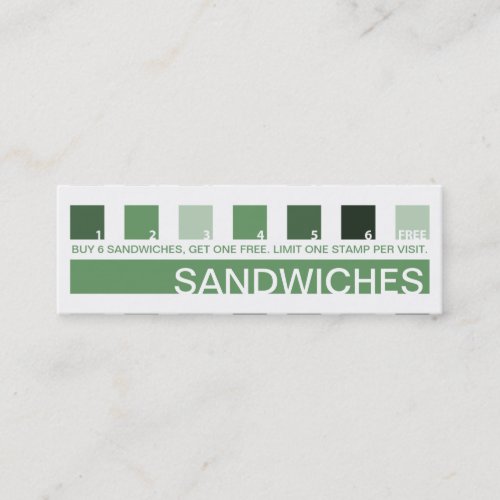 SANDWICHES customer appreciation mod squares Loyalty Card