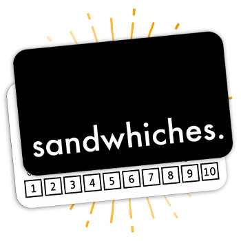 Sandwiches. Loyalty Punch Card by identica at Zazzle