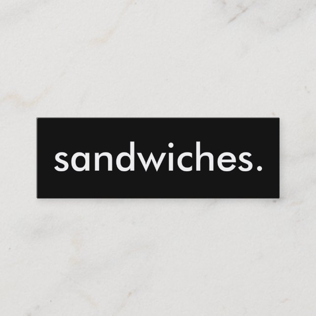 sandwiches. loyalty punch card (Front)