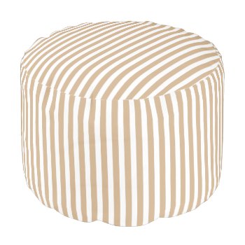 Sandy And White Striped Pattern Pouf Seat by EnduringMoments at Zazzle