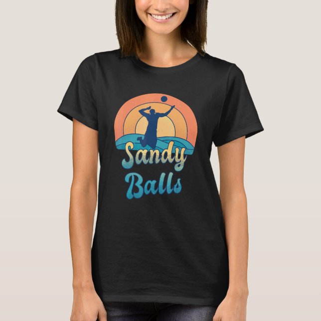 Sandy Balls Beach Volleyball Team Player T-Shirt (Front)