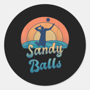 Sandy Balls for a Beach Volleyball Player Classic Round Sticker